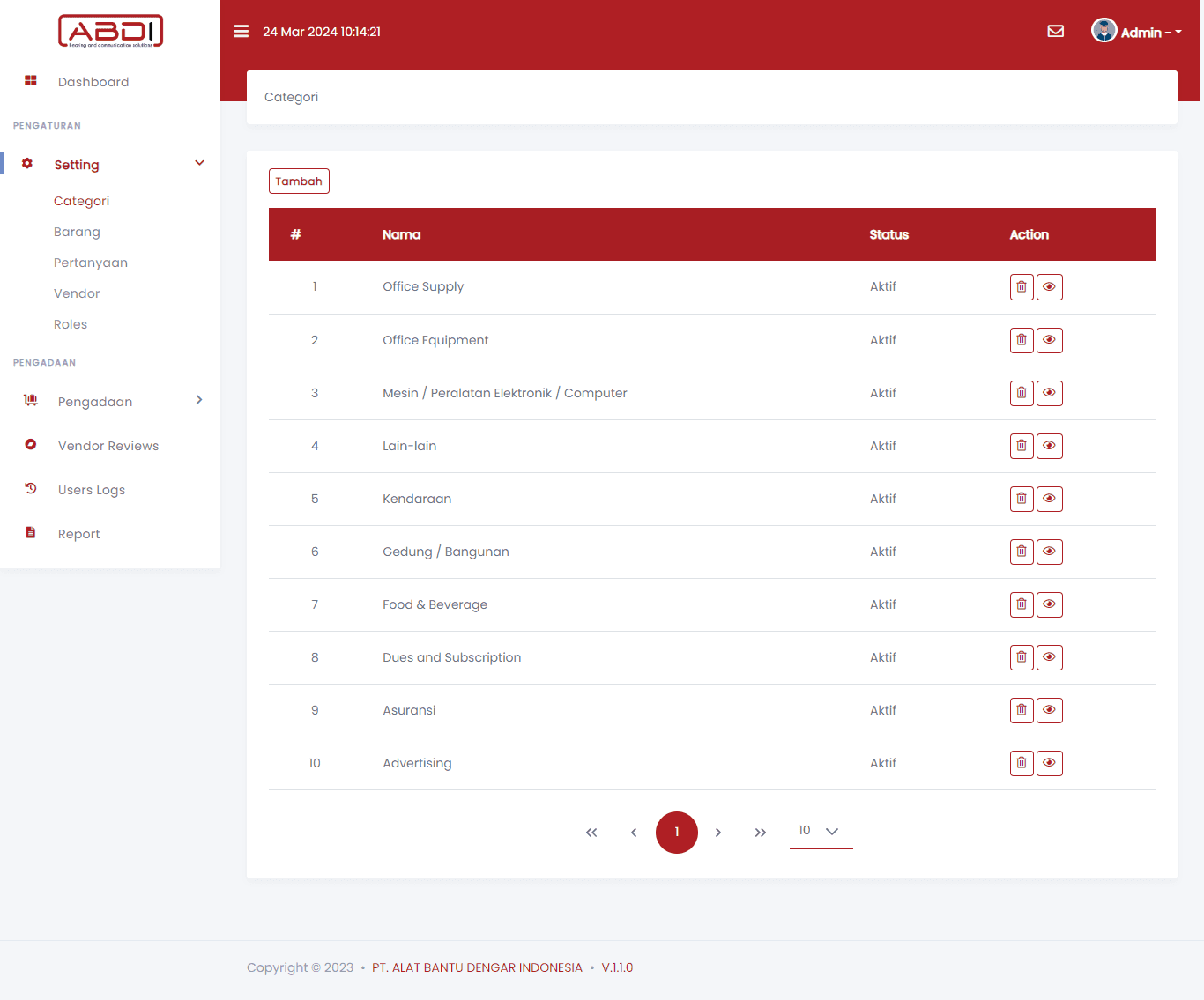 Sistem E-Procurement Enterprise Screenshot 2