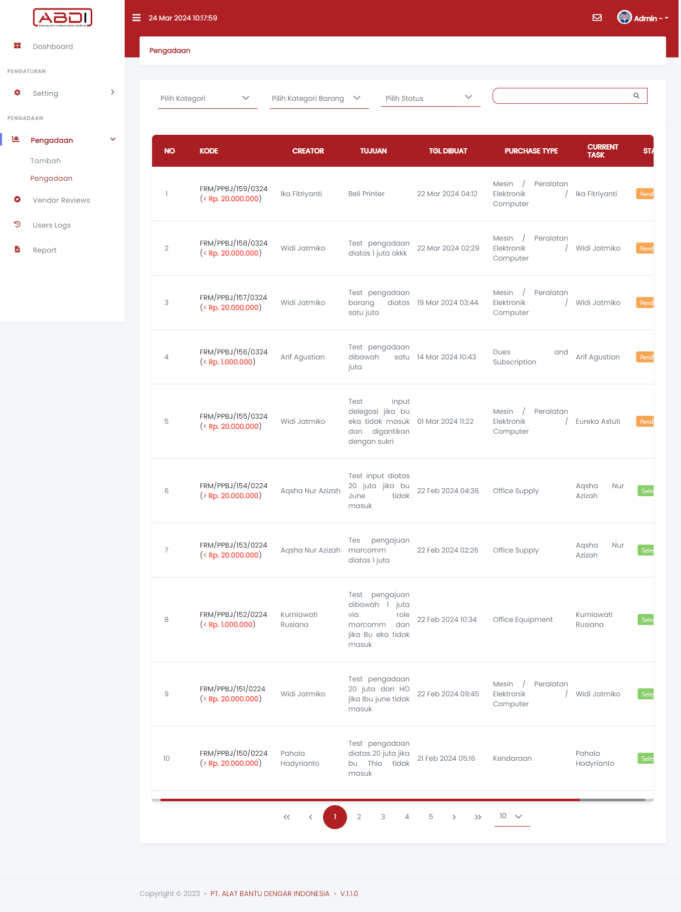 Sistem E-Procurement Enterprise Screenshot 7