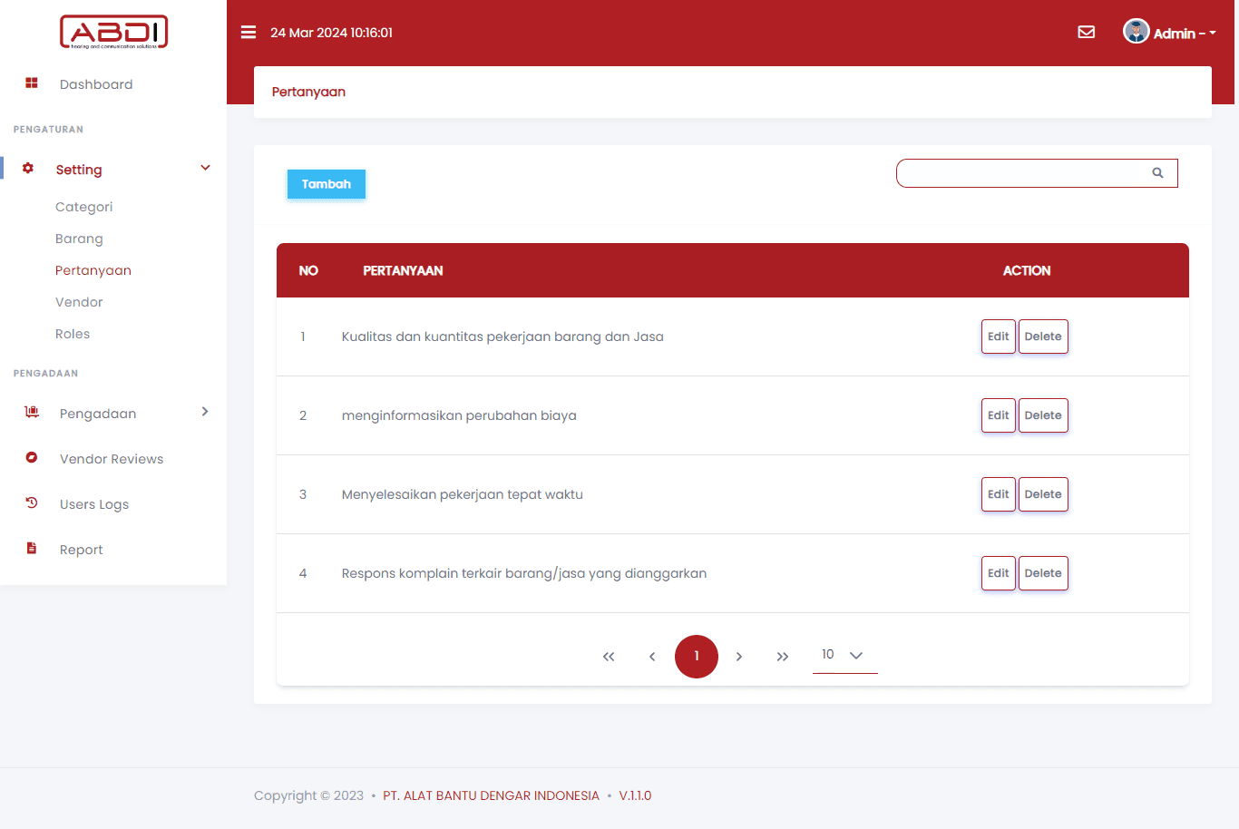 Sistem E-Procurement Enterprise Screenshot 4
